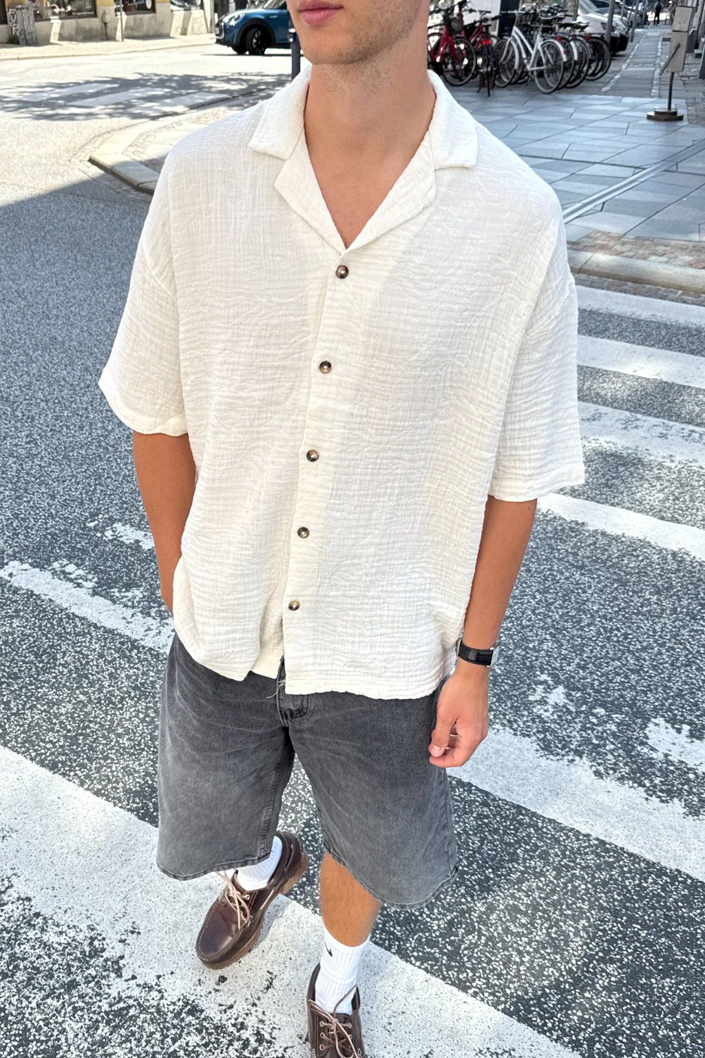 Chemise à manches courtes - blanc