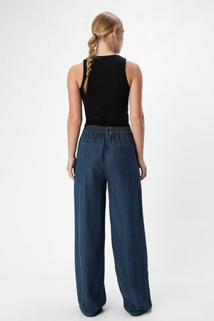 Frame lisa wijd Pants - Donkerblauwe denimspoeling