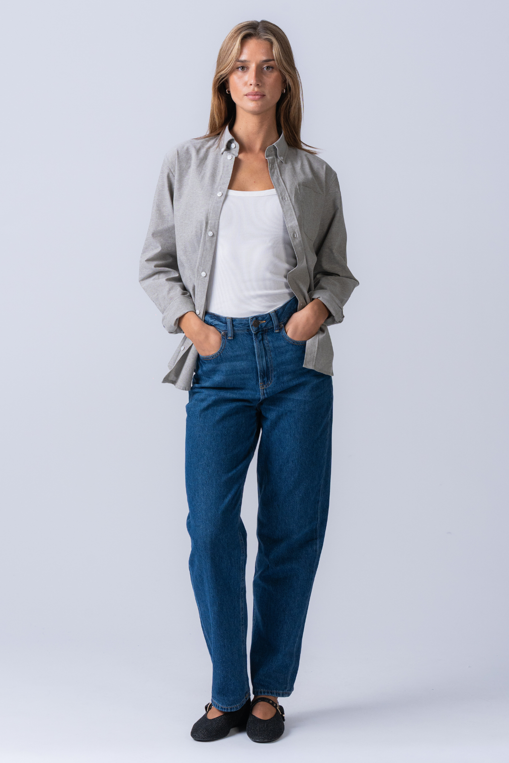 Vriendje Oxford -shirt - grijs