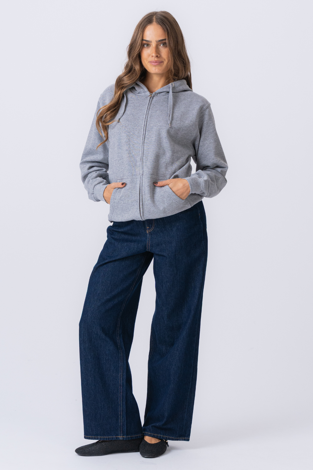 Sweat à capuche zippé de base - Gray