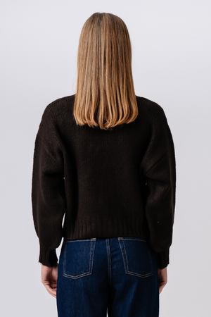 V-Neck Cardigan - Brown