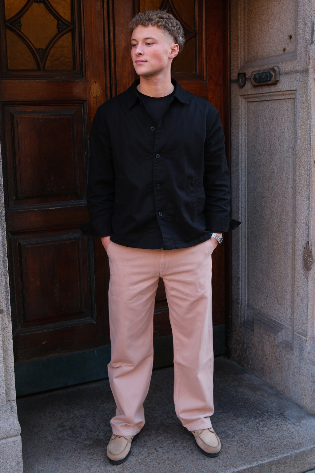 Rechte katoenen chino - Beige