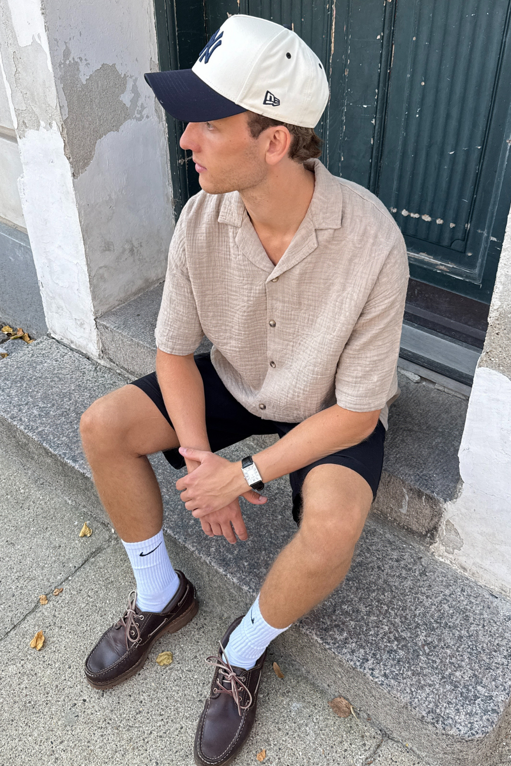 Chemise à manches courtes - sable