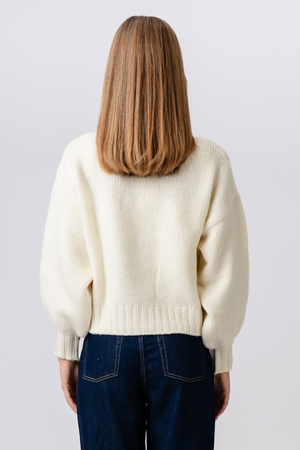 Cardigan Col V - Écru