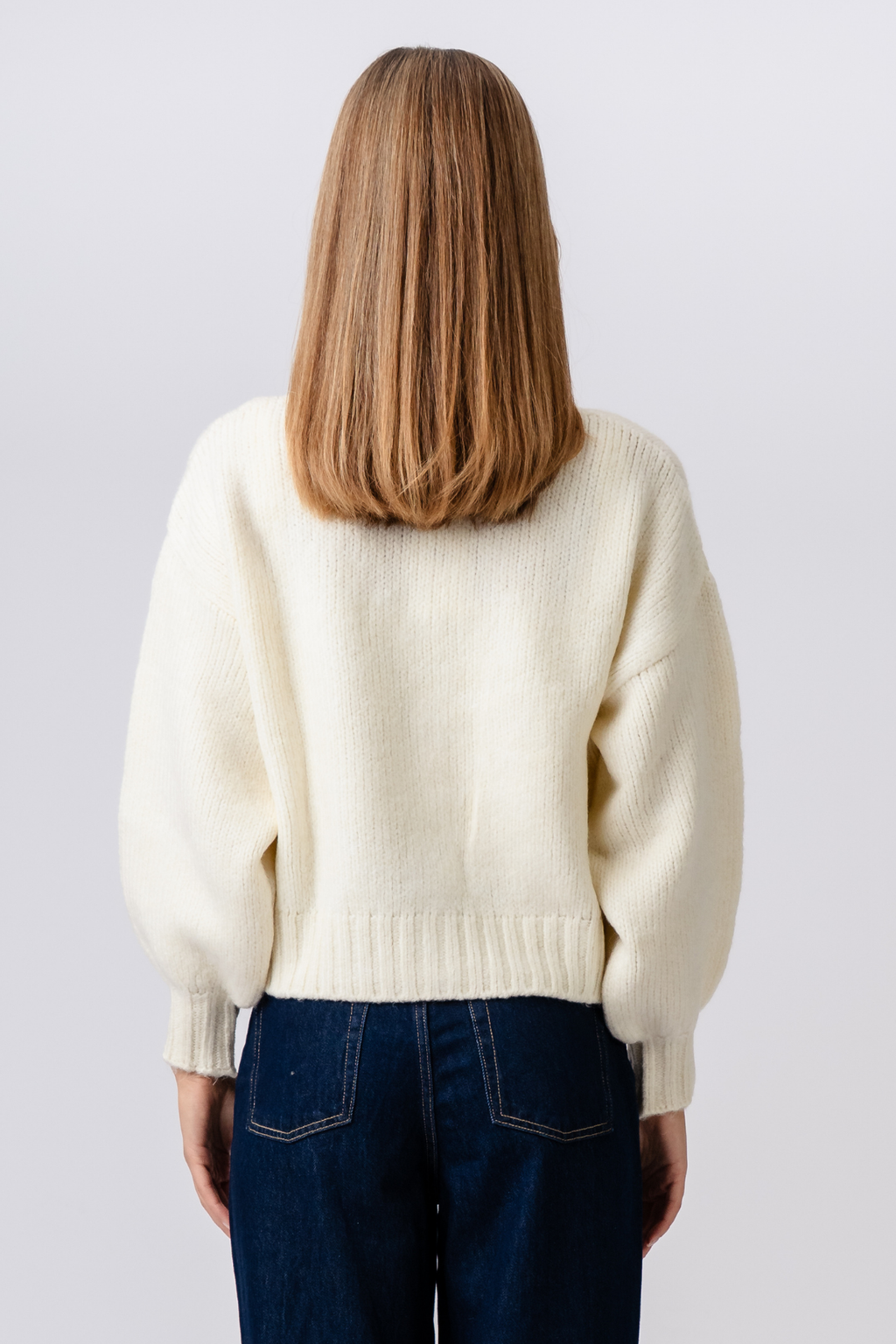 Vest met V-hals - Ecru