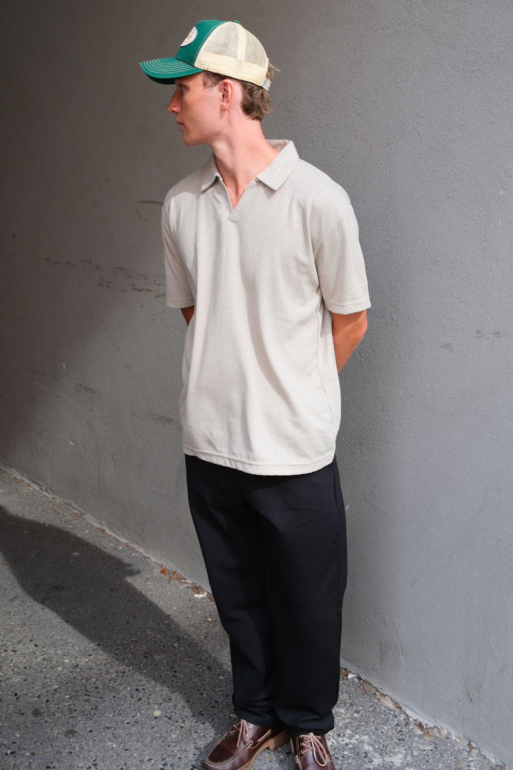 Polo texturé atlas - khaki