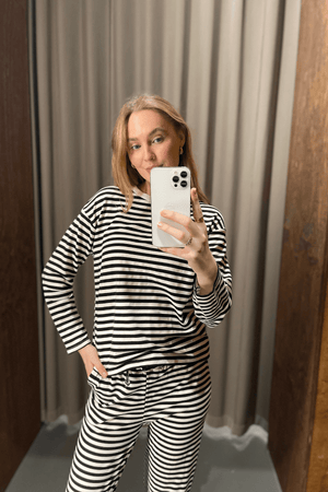 Gestreepte Lange Mouw Regular Fit - Blauw