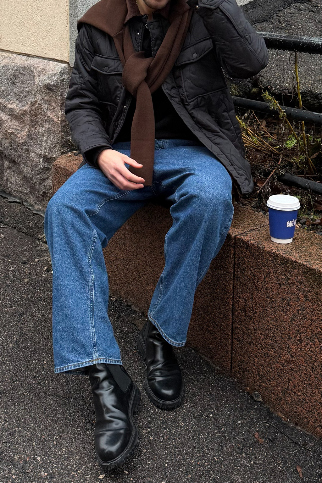 Ontspannen fit jeans - donkerblauwe denim