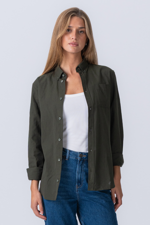 Boyfriend Oxford Shirt - Green foncé