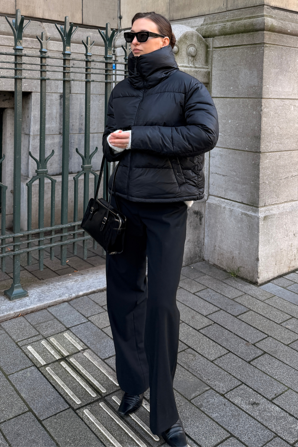 Veste bouffante courte - noir