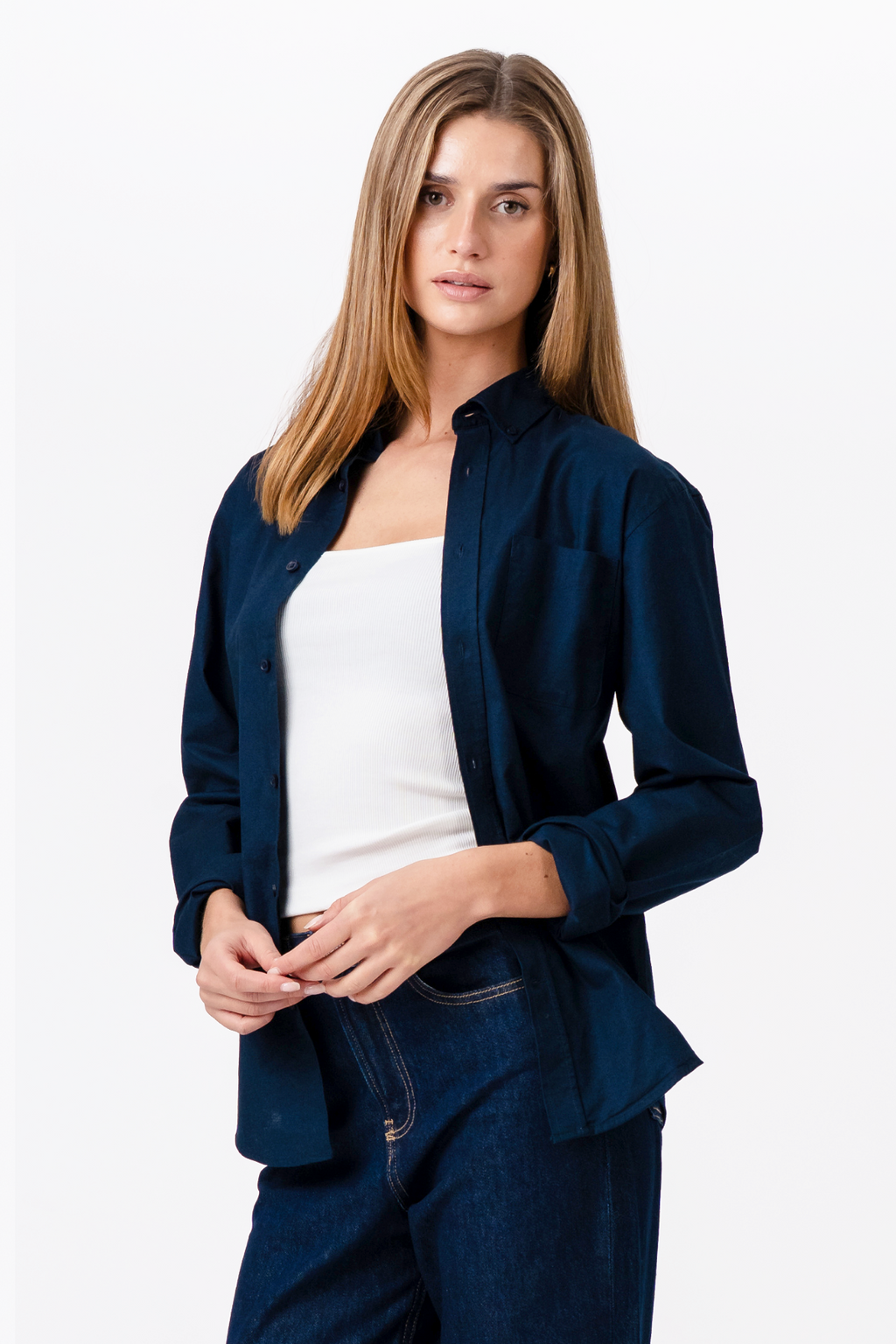 Chemise Oxford Boyfriend - Marine