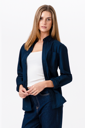 Chemise Oxford Boyfriend - Marine