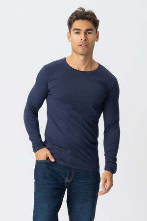 Met lange mouwen Muscle T -shirt - marine