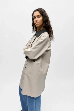 Alora  Long Trenchcoat - Birch Magnet