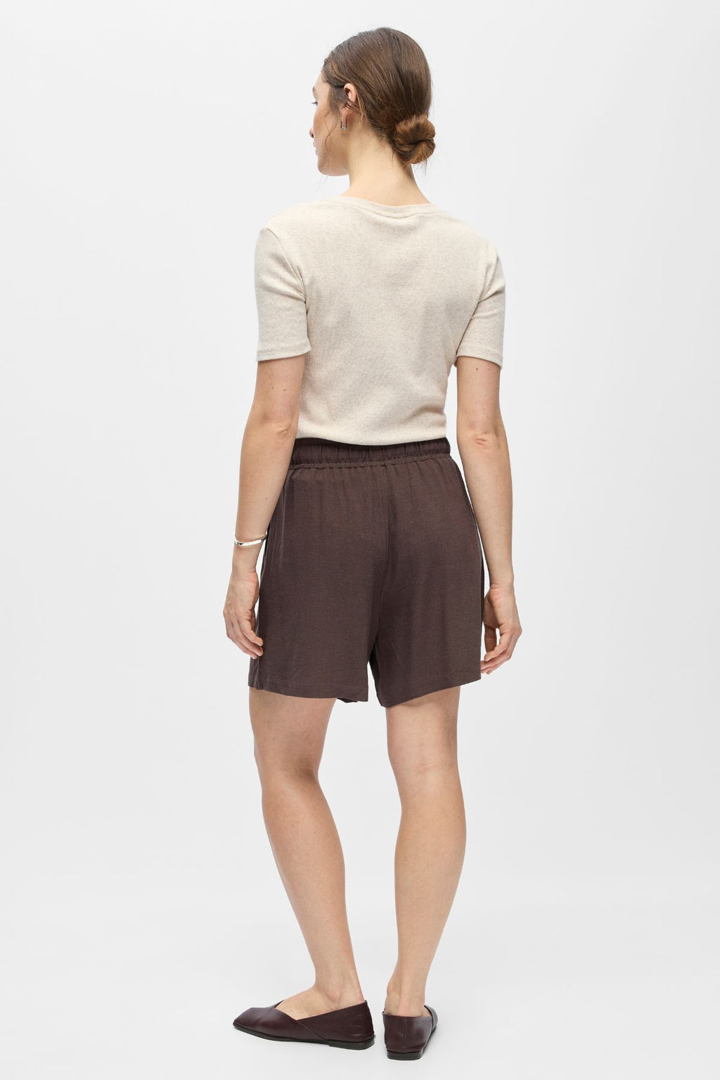 Sanne Wide Shorts - Seal Brown