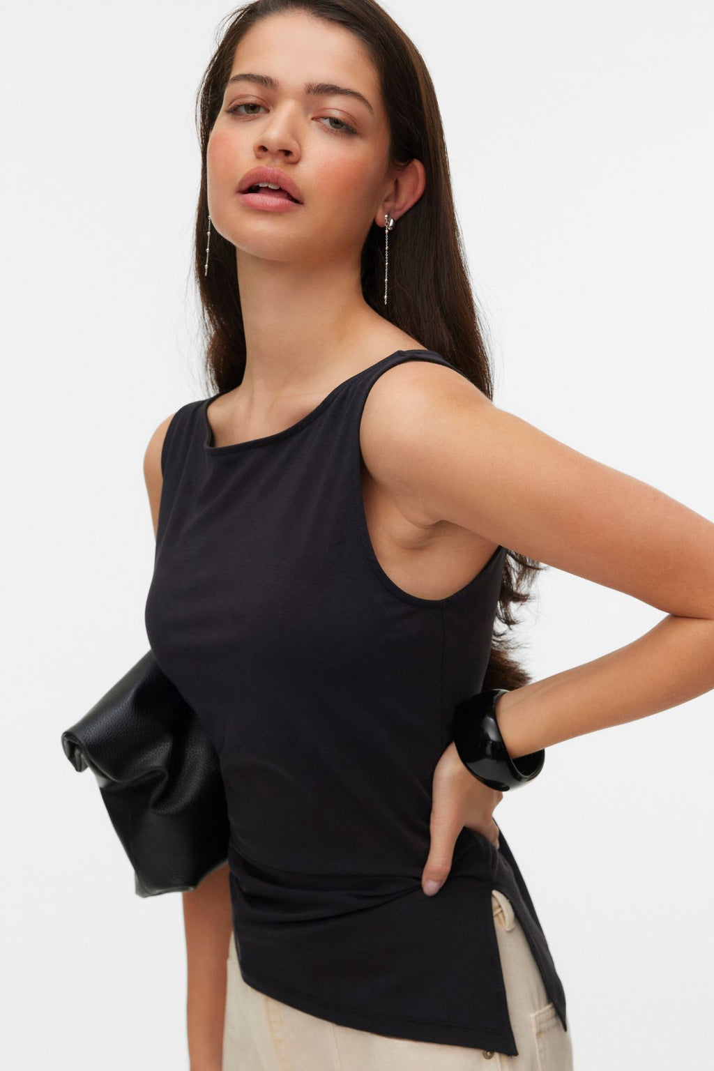 Kira Boot-Hals Top - Zwart