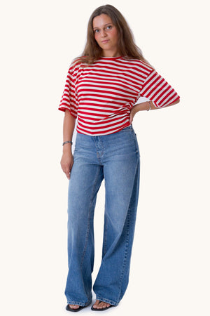 Pataya T-shirt - Red/White