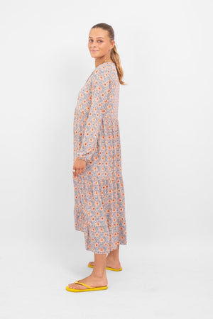 Julia Flowered Dress - Blauw