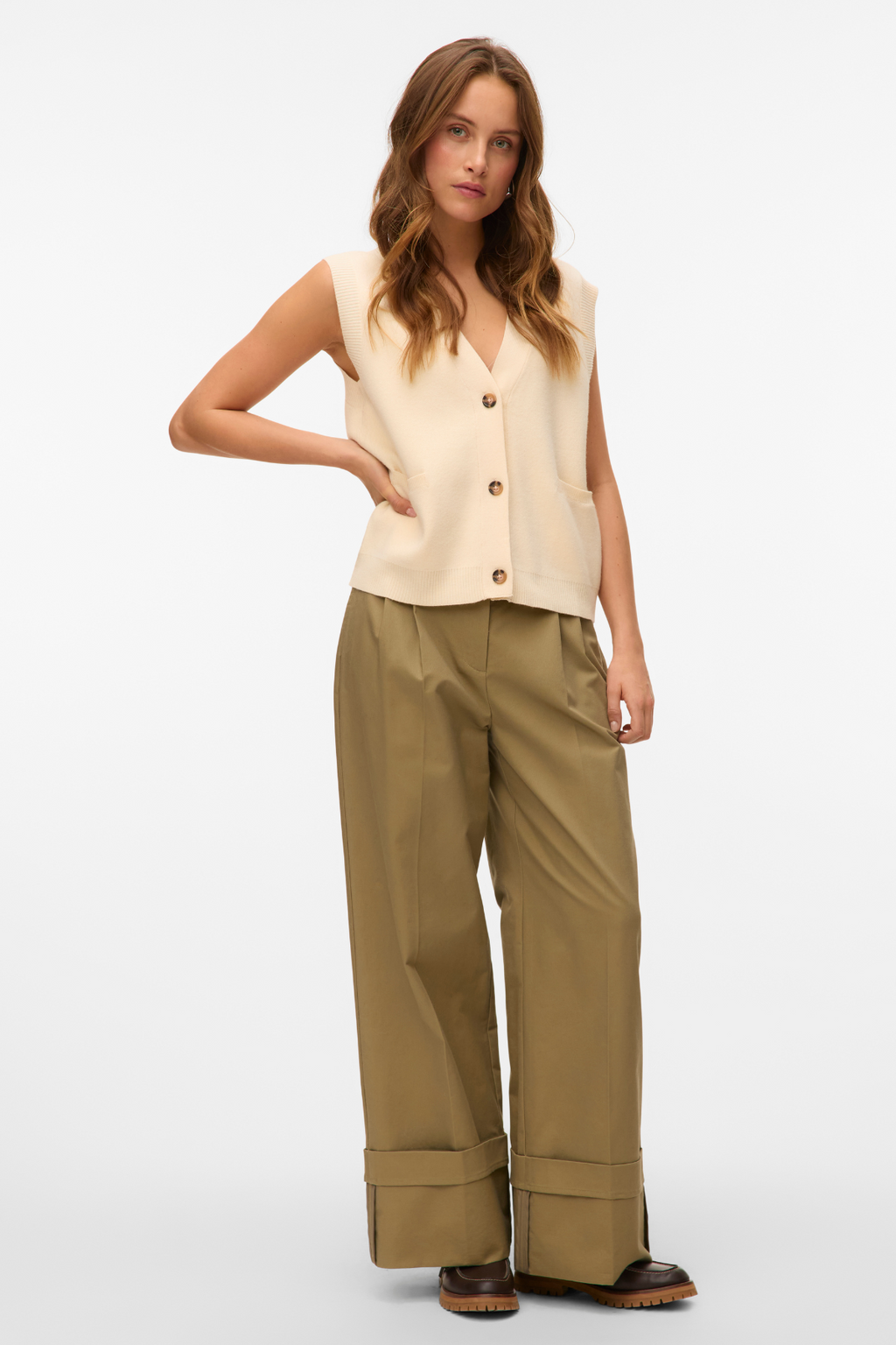 Kora brede opklappen Pants - Zeemeermin