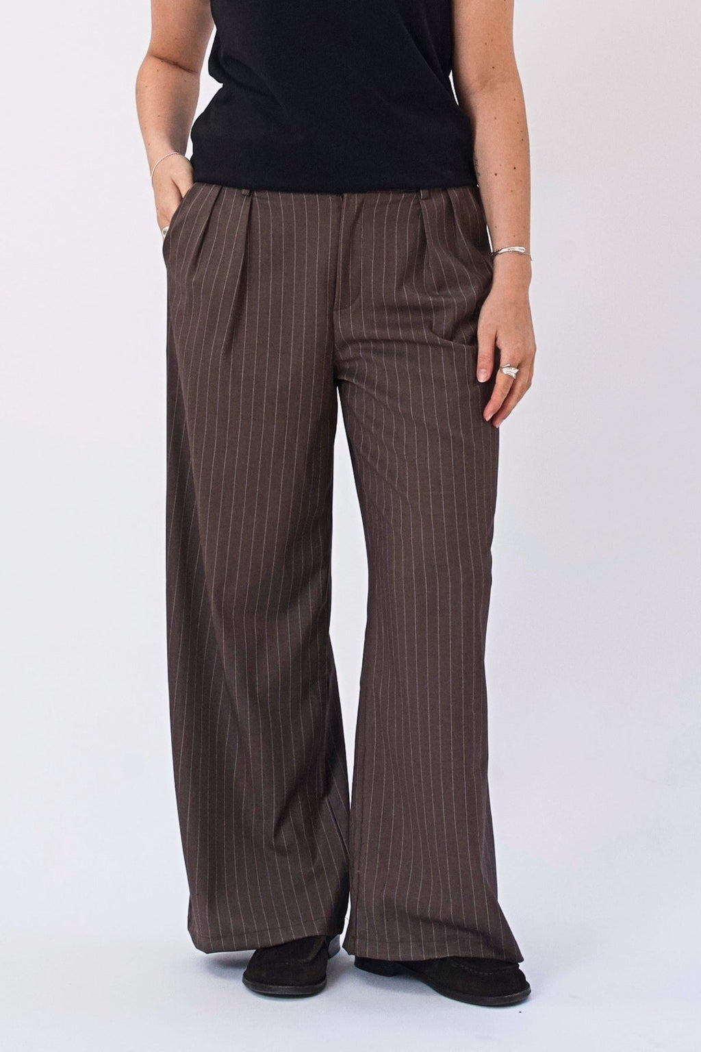 Paloma krijtstreep Pants - Tabak