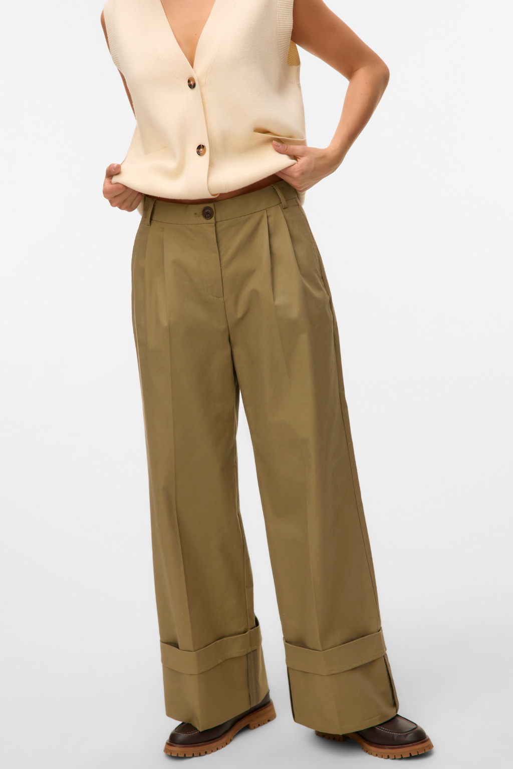 Kora brede opklappen Pants - Zeemeermin