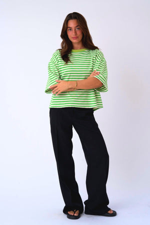 Zoe T-Shirt - Green/White