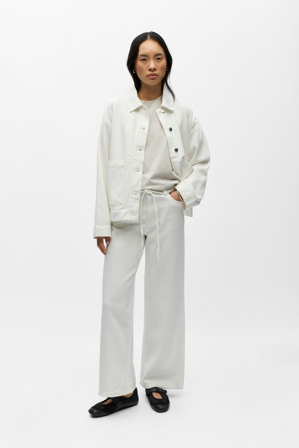 Rosie MW Wide Jeans - Cloud Dancer