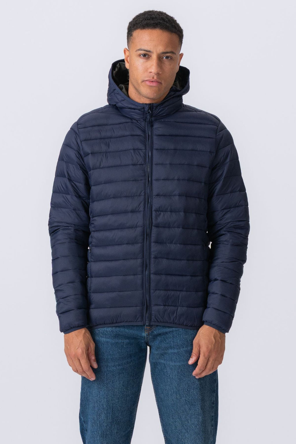 Blouson bouffant léger à capuche - Marine