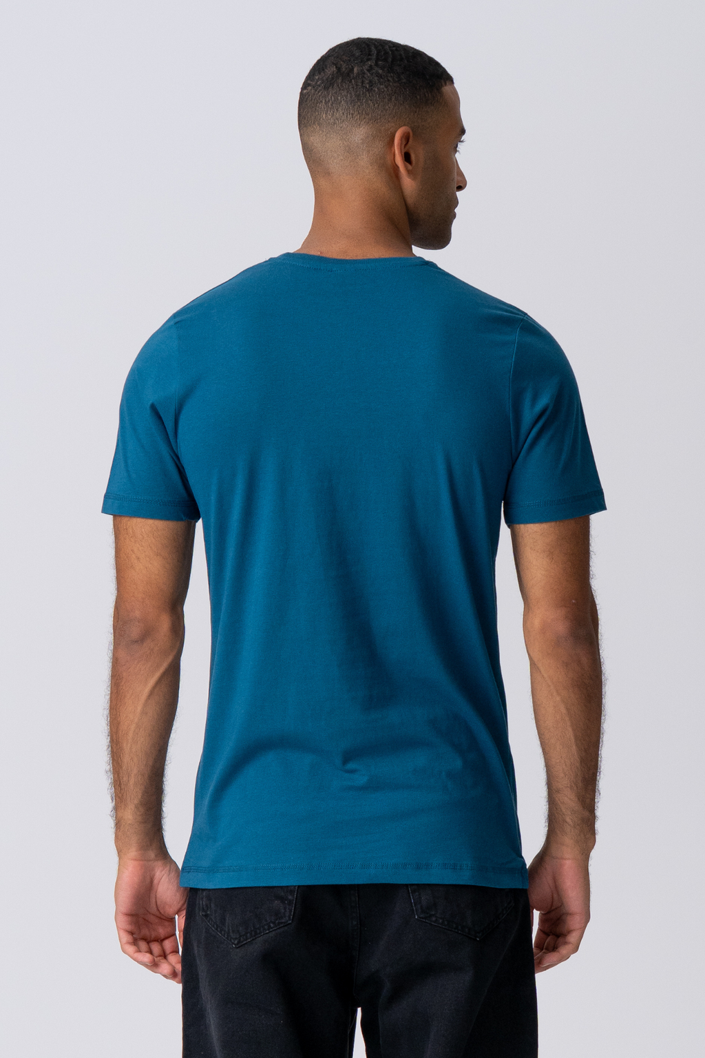 Basic T-shirt - Petrolblauw