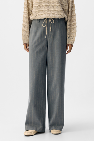 Lisa Wide Pant AOP - Medium Gray Melange