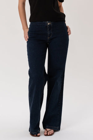 Miley Wijde Jeans - Donkerblauw