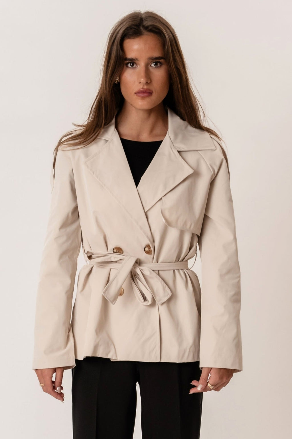 Sia korte trenchcoat - gebroken wit