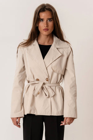 Sia korte trenchcoat - gebroken wit