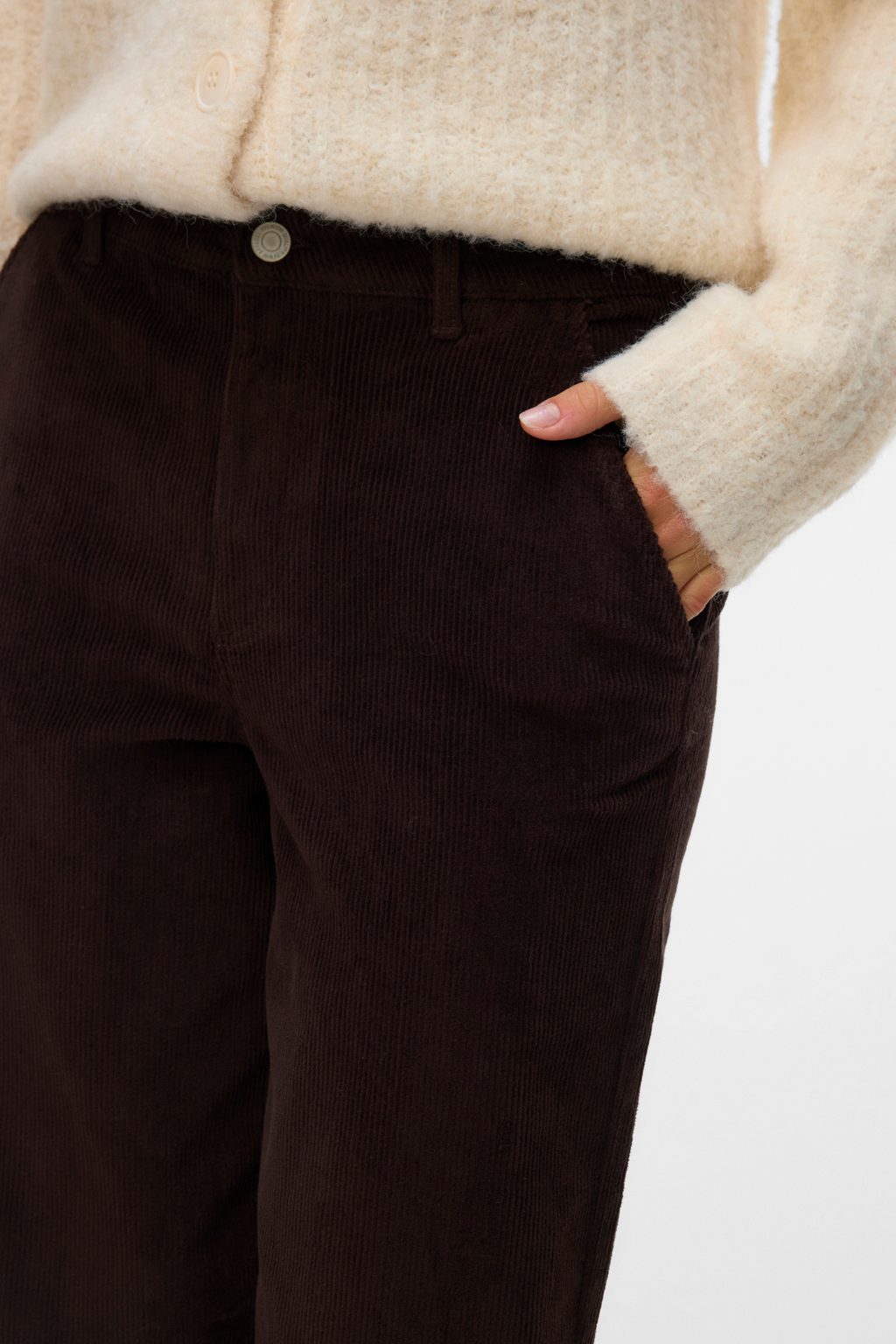 Margot brede corduroy Pants - Chocolade torte