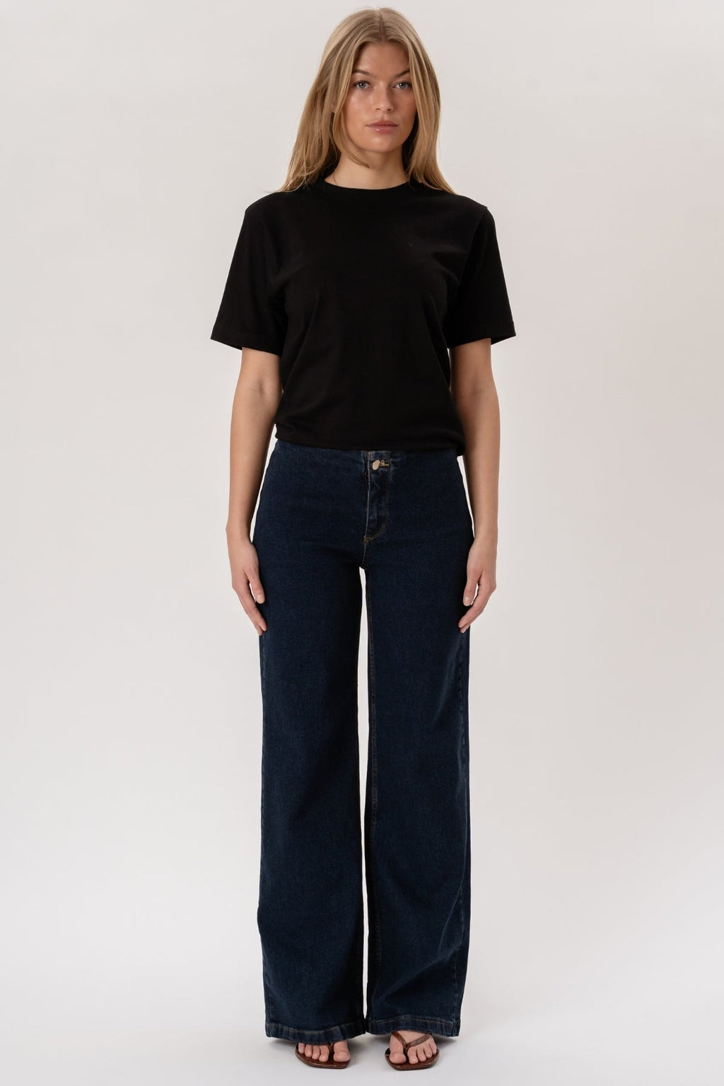 Miley Wijde Jeans - Donkerblauw