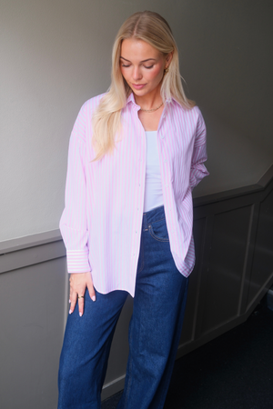 Layla gestreepte shirt - roze
