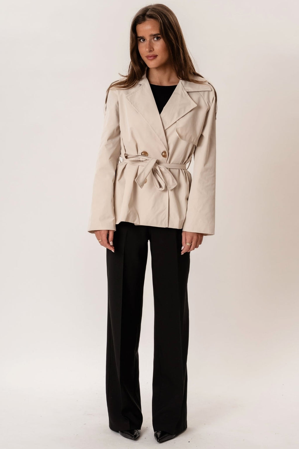 Sia korte trenchcoat - gebroken wit