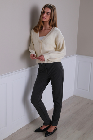 Vest met V-hals - Ecru