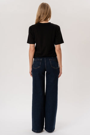 Miley Wijde Jeans - Donkerblauw