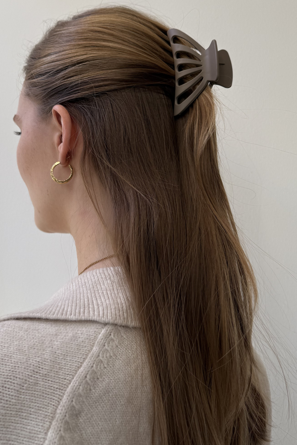 Clip à griffe creuse - marron