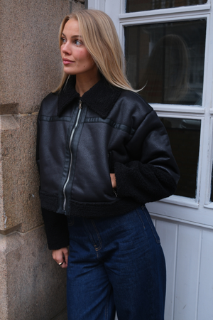 Daisy Shearling Jacket - Zwart/zwart