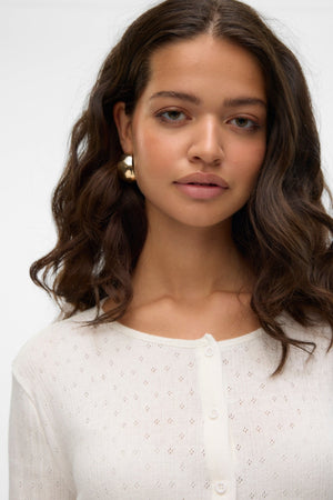 Cardigan Isa O-Neck - Blanche-Neige