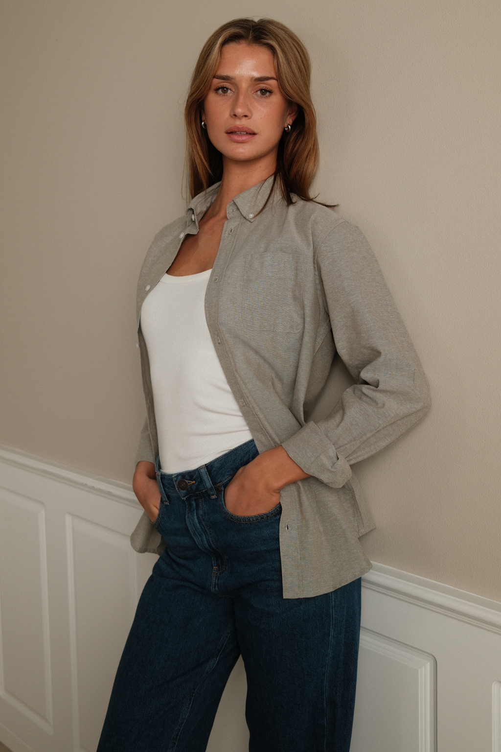 Vriendje Oxford -shirt - grijs
