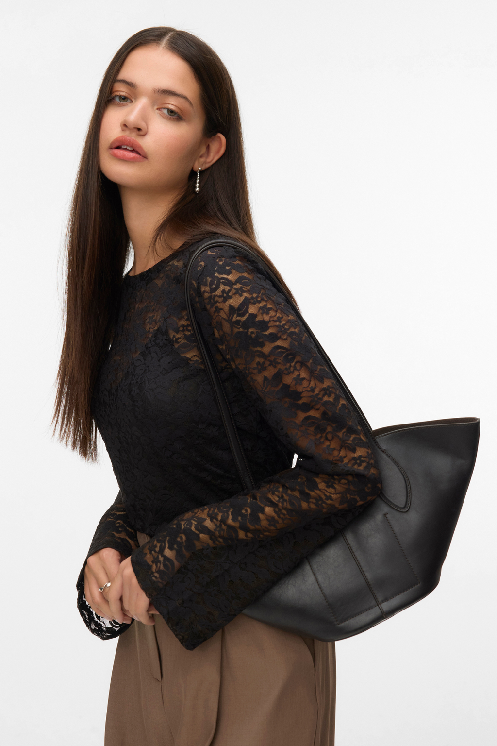 Kanya o -neck korte top - zwart