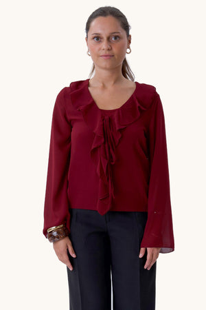 Alba Blouse - Bordeauxrood