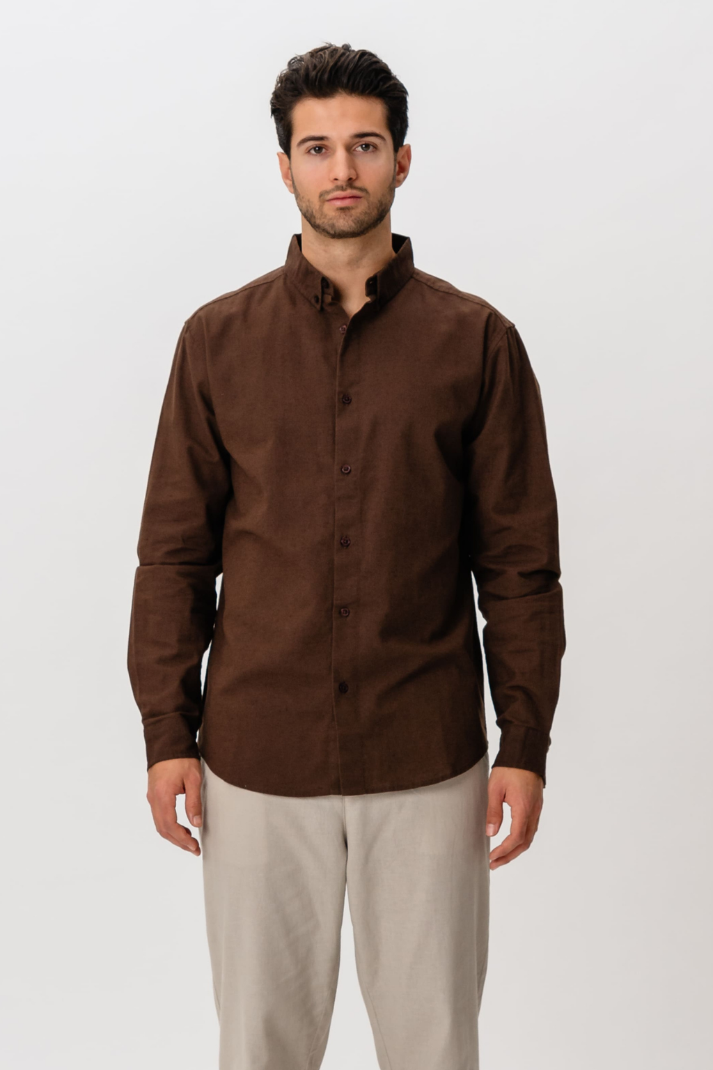 Linnen shirt - koffie