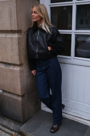 Daisy Shearling Jacket - Black/Black