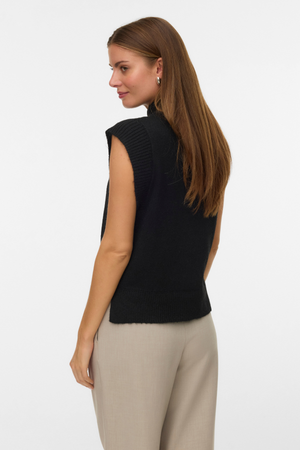 Wow highneck vest - zwart