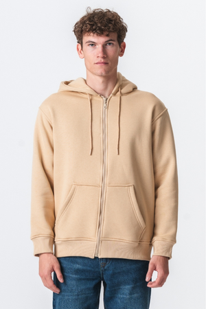Sweat à capuche à zip détendu - Beige