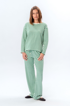 Gestript Pants - Groen